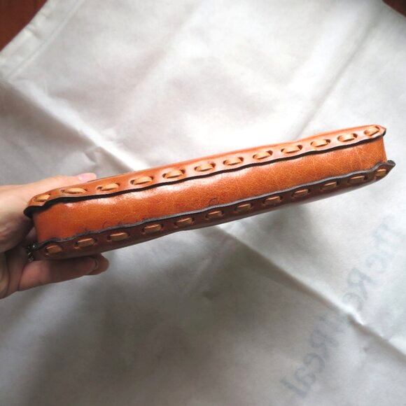 Fanco Rino Leather Flower Cutout And Whipstitch Details Mini Shoulder Bag - Picture 8 of 16